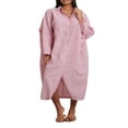 thumbnail image 1 of Robe Chemise pour Femmes à Manches Longues et Col Rabattu à Rayures, 1 of 9