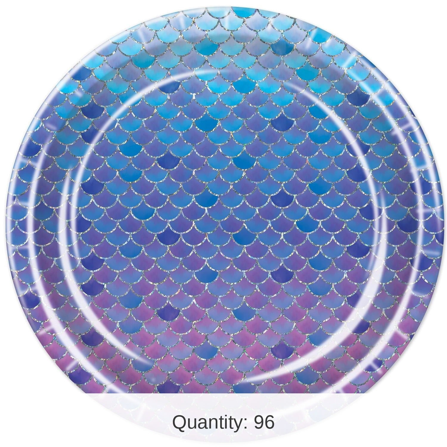 96 Pack Bulk Mermaid Scales Paper Plates 9 inch