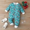 thumbnail image 2 of Romper Fall Winter Children Hooded 3-6M Xmas Infant Newborn Baby Boys Girls Long Sleeve Cute Cartoon Print Patchwork Romper Jumpsuit Christmas Outfits Clothes ,A-3, 2 of 7