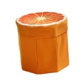 thumbnail image 4 of Taburete otomano plegable con almacenamiento y reposapiés (29 x 29 x 30 cm) Naranja, 4 of 9