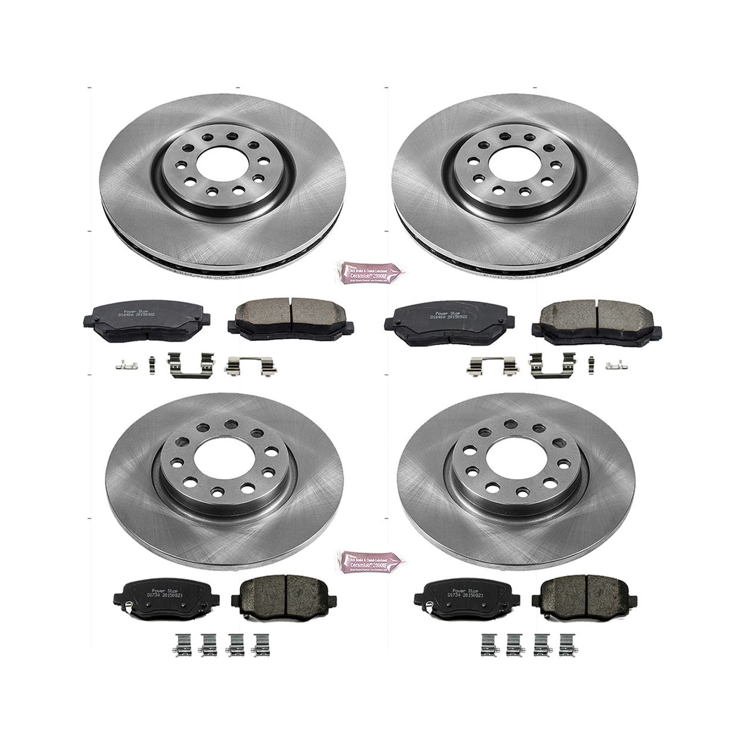 PowerStop Front and Rear Stock Replacement Brake Pad and Rotor Kit Fits: CHRYSLER JEEP Select Models KOE6539