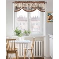 thumbnail image 3 of Bless This Tie Up Valances Curtain, Adjustable Kitchen Home Farmhouse Country Star Barn Retro Wood Grain Valances for Windows Decor, Rod Pocket Short Curtains Set for Bedroom/Bathroom, 42"x18", 3 of 8