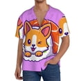 thumbnail image 3 of Wukai Corgi In Sushi Roll Men's Casual Short-Sleeve Button Down Shirt - Lightweight Summer Dress Shirt for Daily Wear-4X-Large, 3 of 7