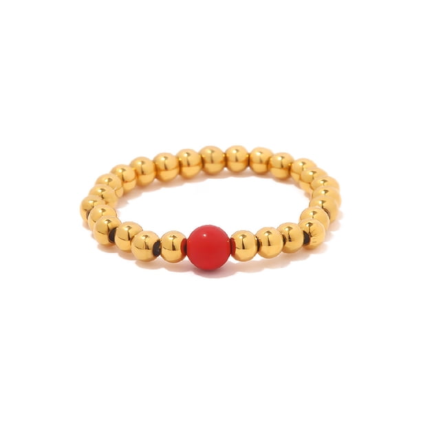 Guardurnaity Anillo de cuentas para mujer, joyería decorativa de moda para nudillos, Color sólido de Metal, decoración de mano DIY, suministro exquisito Ropa, zapatos y accesorios Miscelánea Rojo Guardurnaity AP017412-02