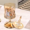 thumbnail image 5 of Tarro de Almacenamiento de Cristal Europeo con Tapa Tarro de Caramelo Rosa Almacenamiento Chapado en Adornos Decorativos Arte Decoración del Hogar,L, 5 of 5