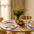 thumbnail image 3 of Round Placemats Ombre Purple White 15 inch Set of 6 Table Mats for Dining Table Gradient Color Heat Resistant Non-Slip Kitchen & Home Decorative Place Mat Set, 3 of 8