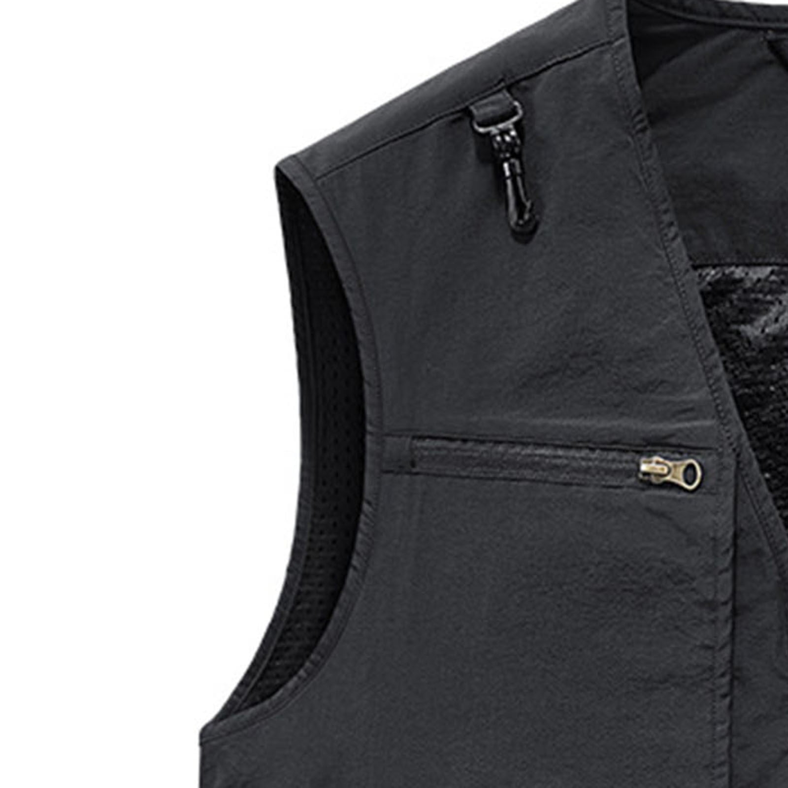 VBTAPA Men's Quick Dry Vest Lightweight Outdoor Fishing Travel Sleeveless Jackets Fashion Cargo Vests Black XXL