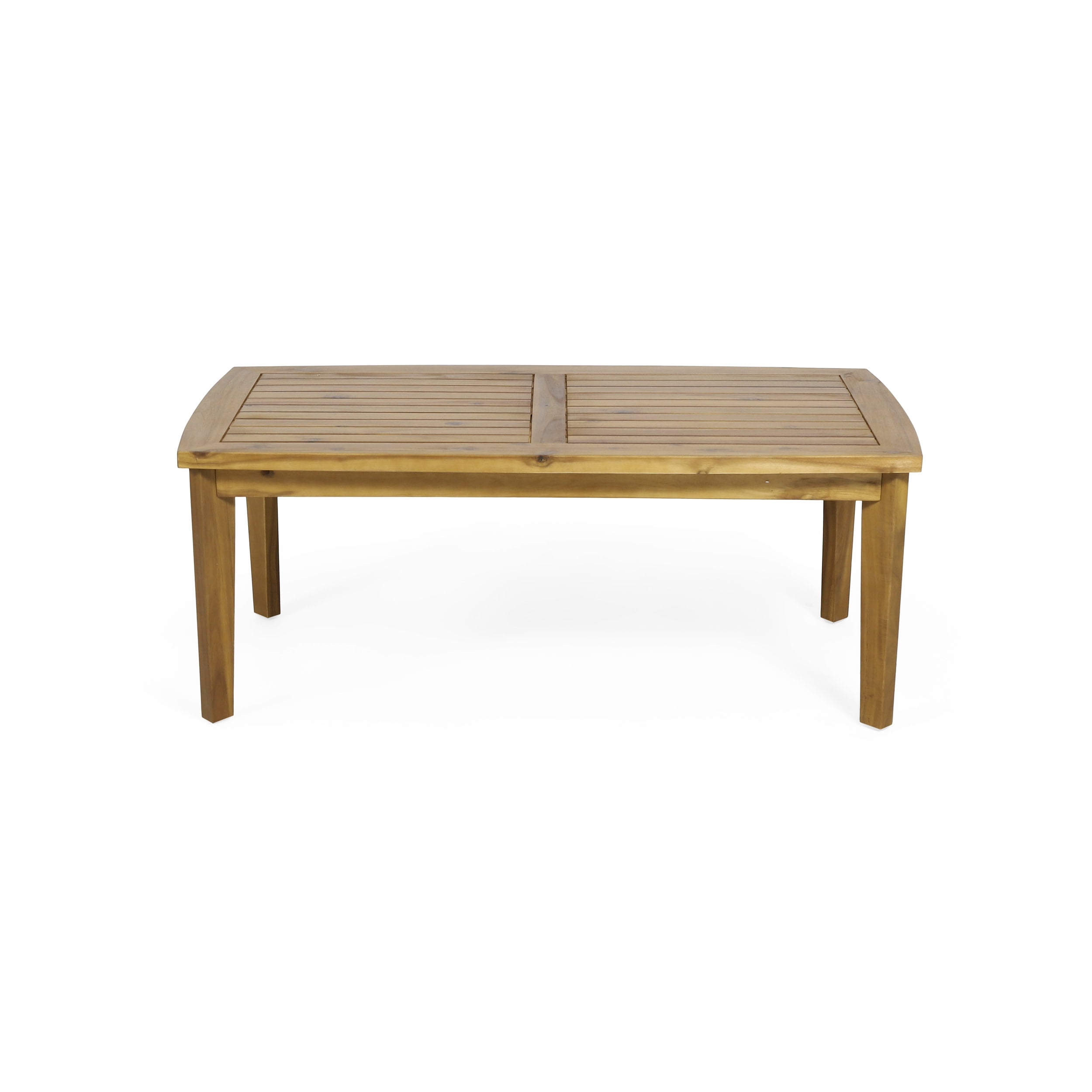 Milca Acacia Wood Outdoor Rectangular Coffee Table, Teak