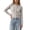 Gray, variant on TOUMENY Women's Cropped Cardigan Button Down Round Neck Long Sleeve Knit Sweater Casual Slim Fit Lightweight Fall Winter Cozy Cardigans Beige XXL
