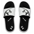 thumbnail image 3 of Under Armour Men's UA Ignite VI Slides Athletic Sandals Flip Flop Foam 3022711, White/Black, 10, 3 of 3
