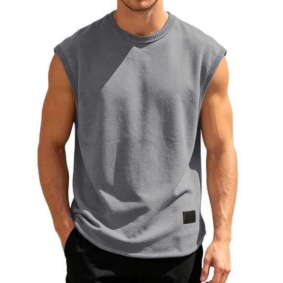 Mens Sleeveless Tank Tops Cut Off Muscle Gym T Shirts Grey XXXL
