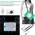 thumbnail image 6 of Elehold 3 Layers Multi-Functional Case for 10.2-inch iPad 9th/ 8th/ 7th Generation Case,with Heavy Duty Shock Resistant Rugged Protection Shoulder Strap Ring Kickstand Protective Case,Mint, 6 of 8