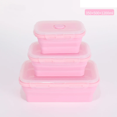 thumbnail image 1 of Folding Silicone Lunch Box Portable Bento Box Food Storage Container with Airtight Lids Stackable Food Silicone Container 350ml500ml1200mlPink 1, 1 of 6