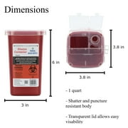 1 Quart Sharps Container Biohazard Needle Disposal Container - 3 Pack - Medical Sales Supply