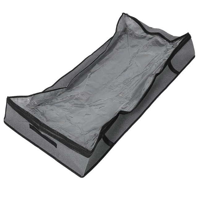Grey Nonwoven Fabric Clothes Storage Bag with Clear Window for Under Bed Use Lightweight Foldable Practical Design Large Capacity