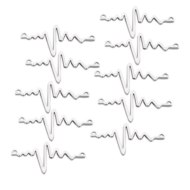 10 piezas de aleación ECG diseño colgante dijes para joyería DIY decoración colgante Plata Zulema Colgante de la joyería de la manera