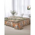 thumbnail image 5 of Boho Twim XL Size Flat Sheet, Wrinkleproof & Fadeproof Cooling Flat Bed Sheet Only, Green Brown Ethnic Tribe Abstract Vintage Western Breathable Soft Bedding Top Sheets 66 x 102 Inches, 5 of 8