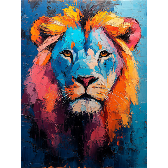Colorful Lion Head Canvas Painting,Suitable for Living Room, Bedroom, Office, Dining Room and Hallway Decoration.
