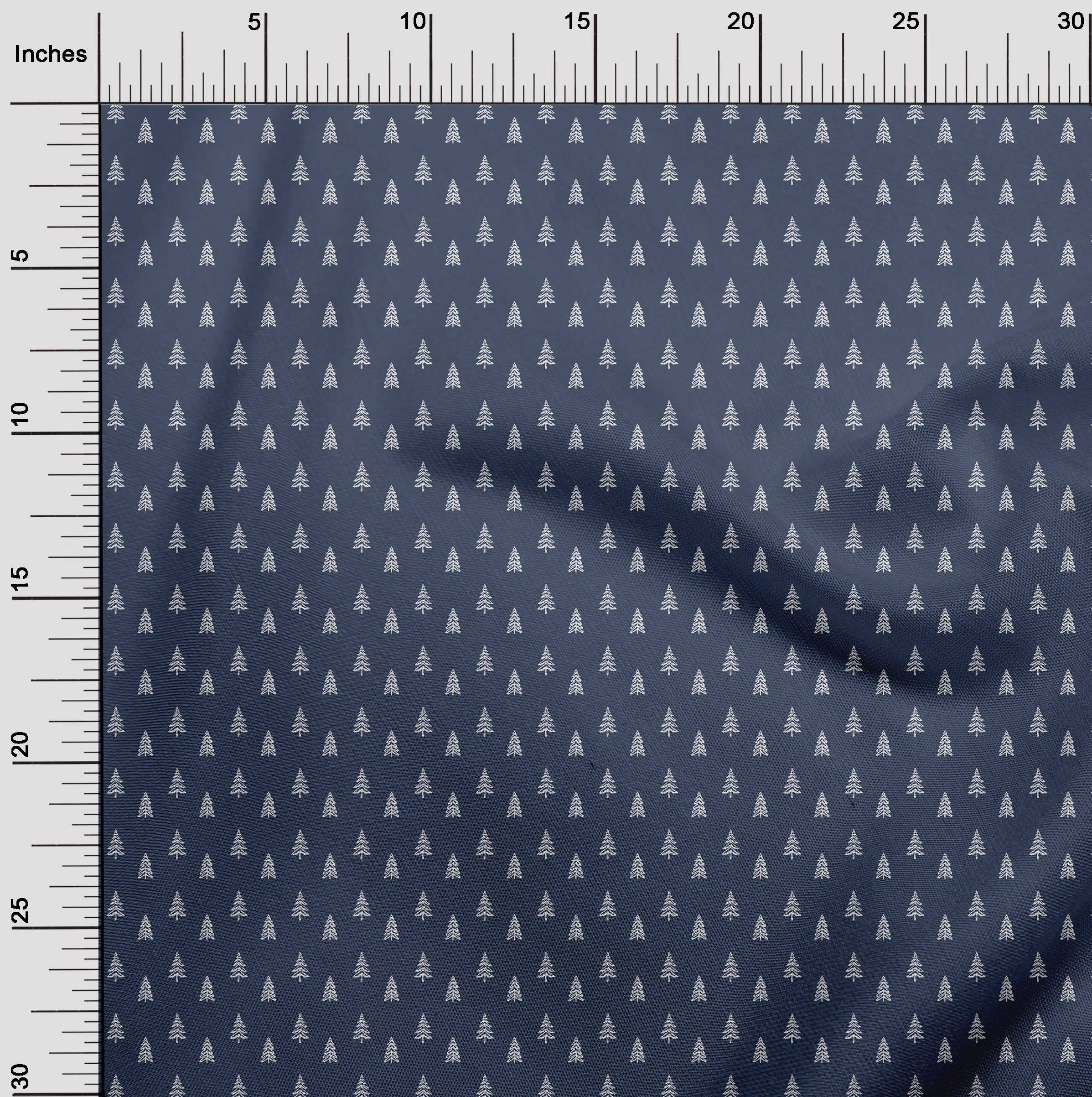 oneOone Cotton Silk Medium Blue Fabric Christmas Fabric For Sewing Printed Craft Fabric By The Yard 42 Inch Wide