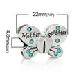 thumbnail image 3 of Sexy Sparkles Mother Daughter Butterfly Charm European Bead Compatible for Most European Snake Chain Bracelets - Zinc Metal Alloy, 1 Bead, 3 of 3