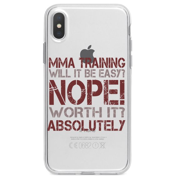 DistinctInk Clear Shockproof Hybrid Case for iPhone XR (6.1" Screen) - TPU Bumper Acrylic Back Tempered Glass Screen Protector - MMA Training Easy? Nope! Worth It!