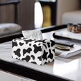 thumbnail image 2 of ZUXONGSY Cow Print Tissue Box Covers Rectangular PU Long Tissue Box Cover with Snap Button Stylish Leather Box Fashion Tissue Box Reusable Home Accessories Decoration, 2 of 7