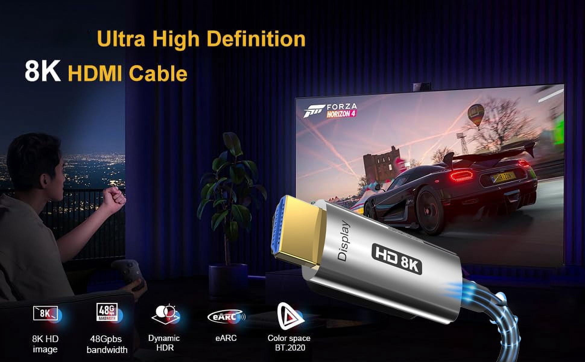 AUBEAMTO 8K 60HZ Optical Fiber Cable HDMI-compatible 2.1 Extension Cable  8K@60Hz 4K@120Hz HDCP 2.2&2.3, eARC,HDR10, Dynamic HDR -  HDMI Splitter Video Cable for TV BOX/Projector - 16ft