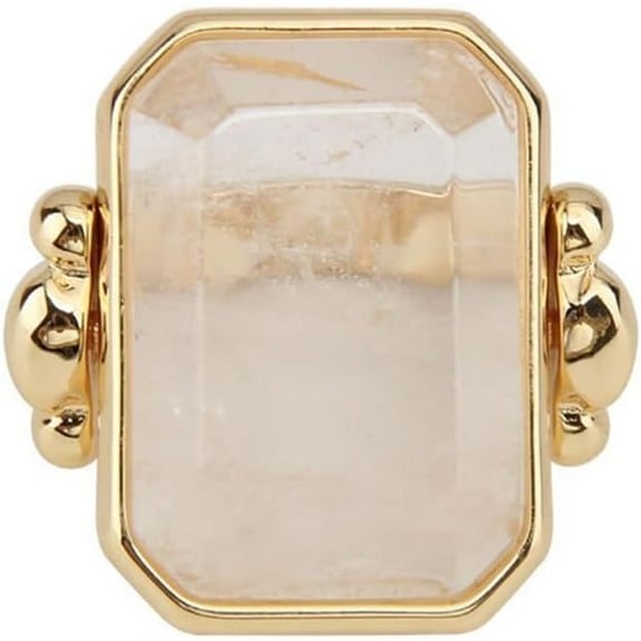 Natural Stone Crystal Cocktail Ring for Women Charms Gemstone Dainty Gold Plated Band Wedding Engagement Statement Rings Comfort Fit Jewelry for Her Girlfriend Size 8