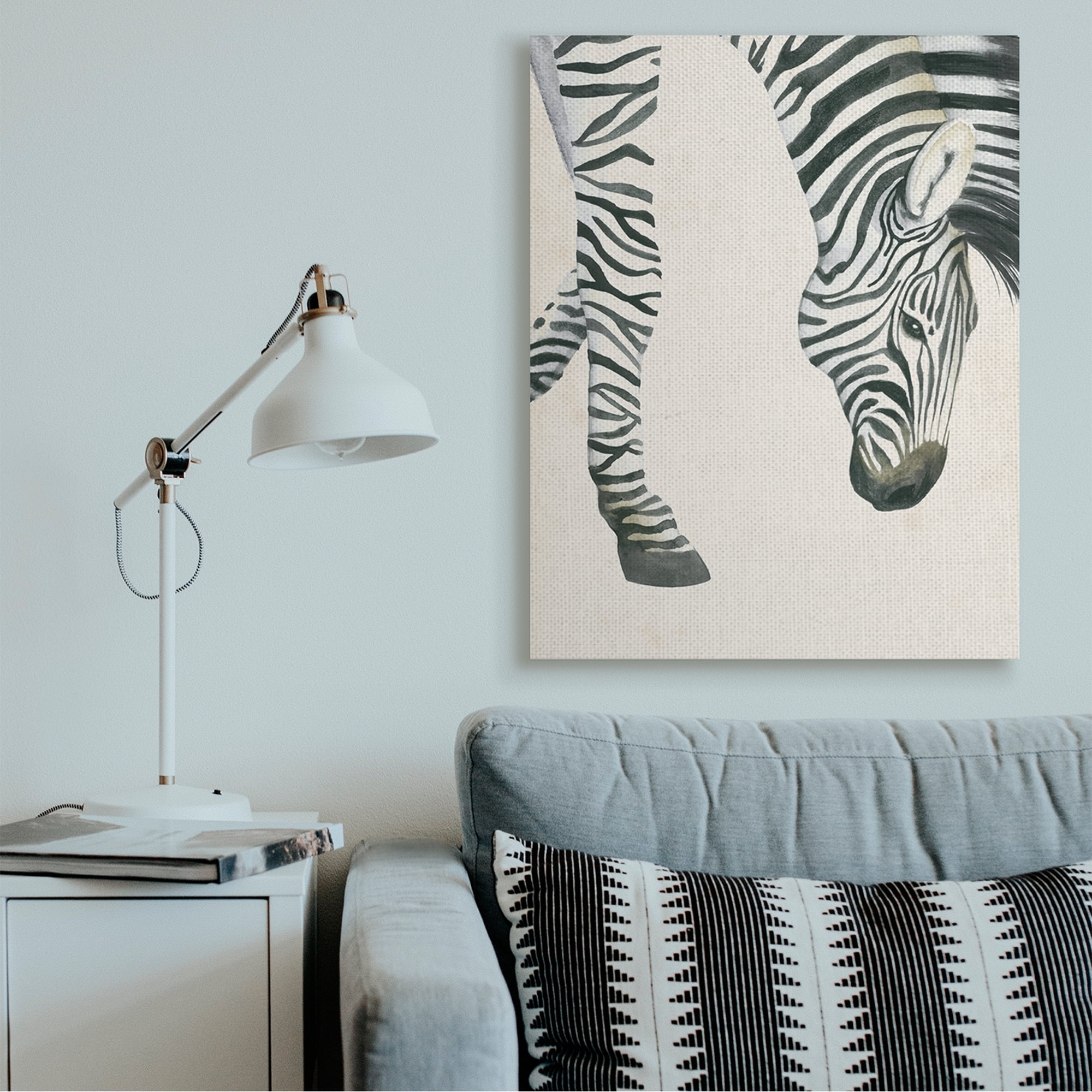 Stupell Industries Zebra Grazing Striped Safari Animal Hoof Detail Canvas Wall Art by Grace Popp