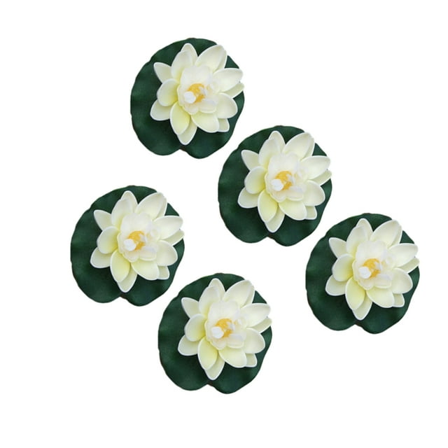 kurtrusly 5pieces Float Artificial Flower Wide Application Long-lasting Durability Easy milky white 1Set