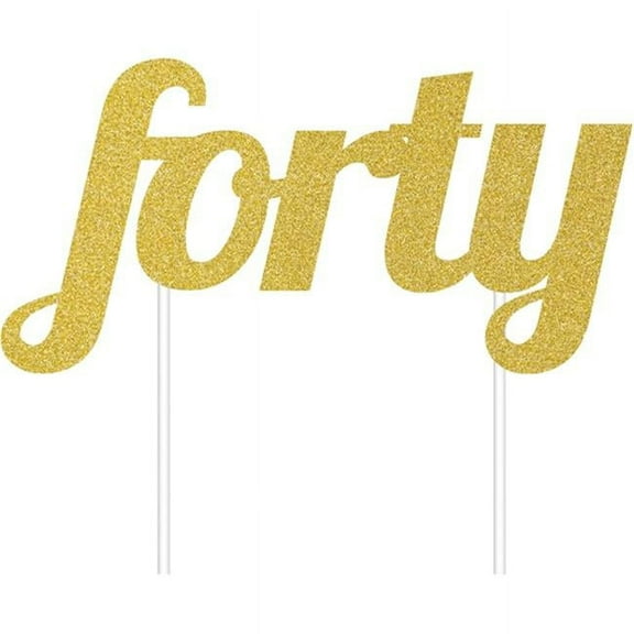 Glitter Cake Topper Gold "Forty