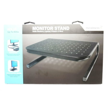 UPC: 0012844270006 | HandStands Monitor & Laptop Stand – Monitor Riser Space Saver & Printer Stand in Vented Platform for 15- to 24-Inch Computer or Laptop – Holds up to 80 Pounds – Black