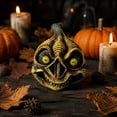 thumbnail image 6 of Halloween Jack-O'-Lantern Basket with Lid - Surprising Pumpkin Figurine Decor for Farmhouse Style Halloween Home Ornament, 4X4 inch Skull Shape Pumpkin, 6 of 6