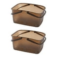 thumbnail image 2 of Portable Bath Basket 2Pcs Transparent Coffee,2Pcs Shower Caddy Basket Portable Shower Tote Plastic Dorm College Shower Organizer Bucket with Handles Storage Shower Caddy Organizer, 2 of 9