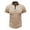 Khaki, variant on Mens Waffle Golf Shirts Quick Dry Moisture Wicking Tee Tops Short Sleeve Solid Color Tactical Polos Casual Work Collared T-Shirts S