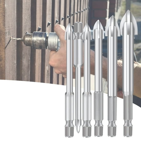 

XWQ 5Pcs/6Pcs Professional Tip Drill Bit Cross Head Fully Polished Silver Color Sharp Cross Triangle Drill Bit for Plastic