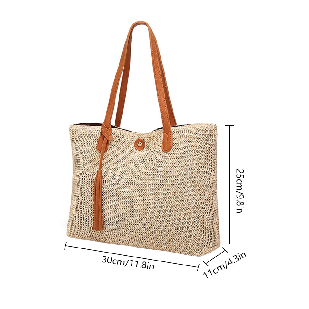 Viugreum - Women Woven Handbags Fashionable Beach Straw Bag Simple ...