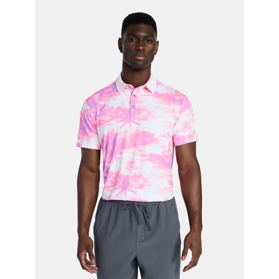Birdie Bound Men's & Big & Tall Men's Vintage Honolulu Print Polo Top, Sizes XS to 4XLT