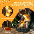 thumbnail image 3 of Haverchair 21.7" Outdoor Water Fountain with LED Lights, 5-Tier Squirrels Mushroom Bowls Garden Fountain, Modern Cascading Waterfall Fountains for Garden, Patio, Backyard, Deck, Porch and Home Decor, 3 of 7