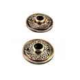 thumbnail image 5 of Pair of Victorian Rosette Antique Brass Cabinet Door Knob Rosette 2.5" Dia. Round Decorative Knob Escutcheon Back Plate Tarnish Resistant Rose Covers Renovators Supply Manufacturing Pack of 2, 5 of 8