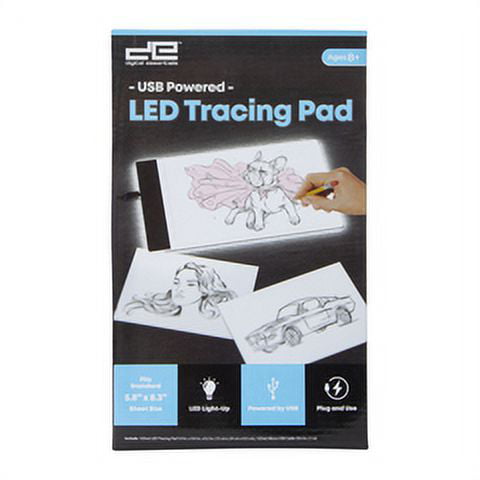Rechargeable Magnetic A4 LED Light pad, Tracing Pad, Ultra-Thin USB  A4（Black）