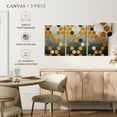 thumbnail image 4 of Elephant Stock Abstract Geometric Hexagons Wall Art - Horizontal Multi Panel Canvas - Living Room Wall Decor - Abstract Multi Panel - Orange And Gold Decor - 74" x 36", 4 of 4