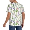 thumbnail image 2 of Hirioo Wisteria Flower for Men's Baseball T-shirt Shirts Short Sleeve Casual Summer Button Stretch T Shirts,Size S-4XL-Large, 2 of 7