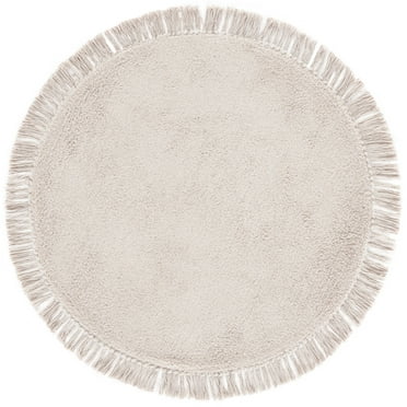 SAFAVIEH Easy Care Frosina Solid Area Rug, Beige, 4' x 4' Round