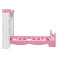 thumbnail image 6 of Harper & Bright Designs Twin Size Castle Platform Bed with Bookcase, Wooden Storage Bed Frame for Girls, Platform Beds with Shelves Slats Support for Kids Bedroom, White + Pink, 6 of 9