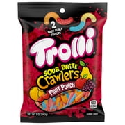 Trolli Sour Brite Crawlers Candy, Fruit Punch Sour Gummy Worms, 5 oz