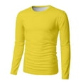 thumbnail image 7 of Dresfit Thermal Shirts for Men Solid Color Big and Tall Tshirts 2025 Oversized Long Sleeve Crew Neck Muscle Shirt Fall Stretch Lightweight Button Fashion Yellow 3XL, 7 of 7