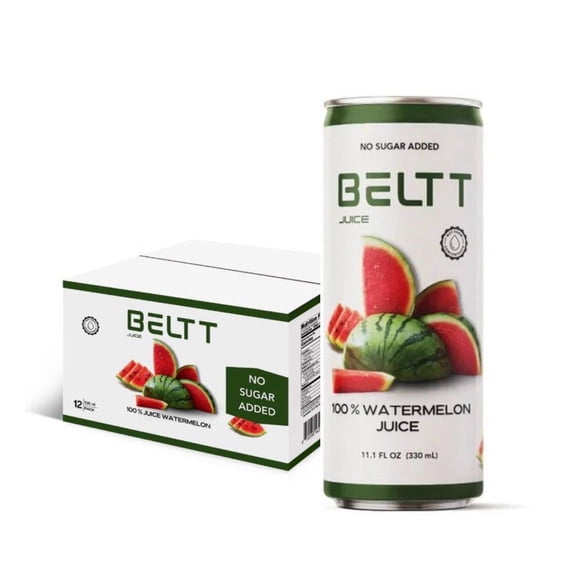 BELTT Watermelon Juice – 100% 11.1oz Fruit Juice, Not From Concentrate, No Added Sugar, No Preservatives, No Artificial Colors, Refreshing Natural Watermelon Drink Pack of 12