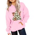 thumbnail image 4 of PMVFHDE Chandails à Capuchon et Chandails pour Filles Chandail Rétro de Noël avec Renne Haut Mignon Col Rond Chandail de Groupe Familial Tenue Preppy Rose, 3-4 Ans, 4 of 4