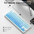 thumbnail image 4 of MageGee 75% Wireless Creamy Blue Mechanical Keyboard,Gasket RGB Backlit Gaming Keyboards,2.4G/BT5.0/USB-C Hot Swappable Custom Keyboard with Side Engraving for PC MAC Xbox(Gradient White Blue), 4 of 6